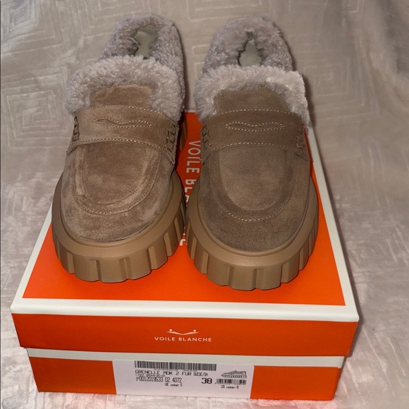 NWT VOILE BLANCHE Grenelle Genuine Shearling
Platform Loafer in Brown - Picture 8 of 16